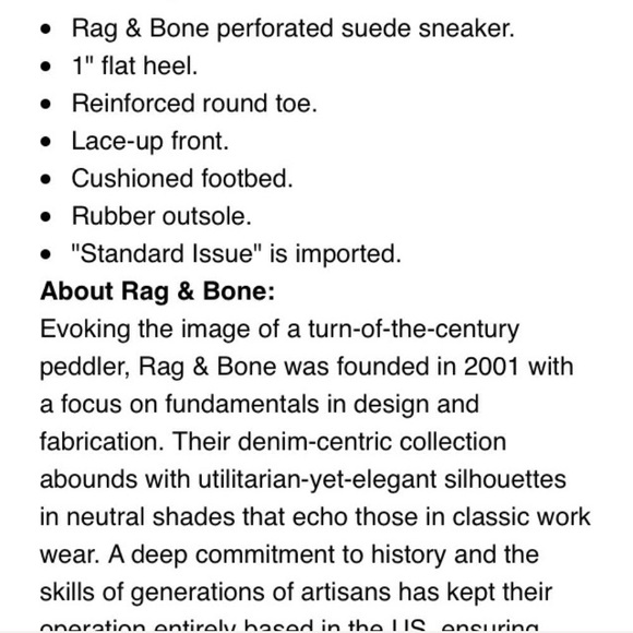 Rag & Bone Standard Issue Suede Perforated Sneaker - Picture 8 of 8